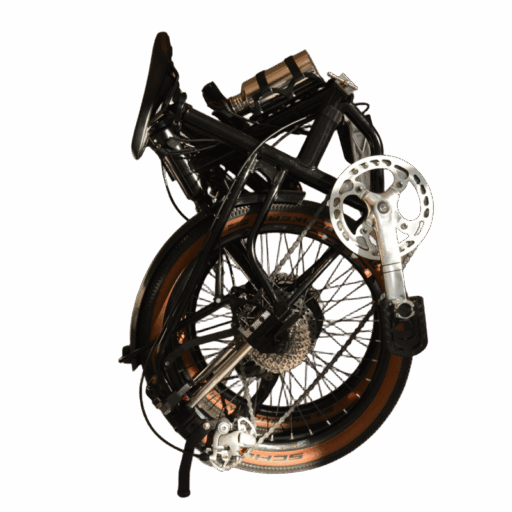 vélo pliant électrique avec batterie en forme de gourde une fois plié